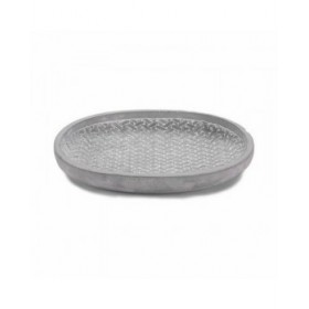Piatto per Vaso Ibergarden 190060-2 Grigio Cemento Con rilievo 28 x 4 x 23 cm (6 Unità)