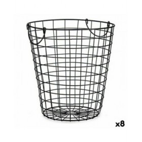 Cesto Kinvara W5759-M Nero Acciaio 30 x 30 x 30 cm Con manici (8 Unità)