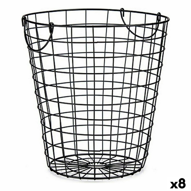 Cesto Kinvara W5759-M Nero Acciaio 30 x 30 x 30 cm Con manici (8 Unità)