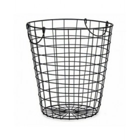 Cesto Kinvara W5759-M Nero Acciaio 30 x 30 x 30 cm Con manici (8 Unità)