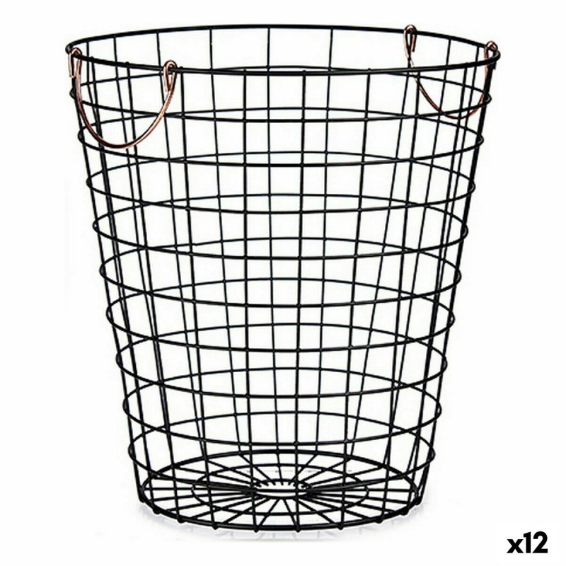 Cesto Kinvara W5759M-CH Nero Acciaio 30 x 30 x 30 cm Con manici (12 Unità)