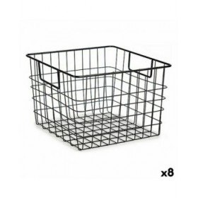Cestino Multiuso Kinvara W7318 Nero Acciaio 29 x 19,5 x 32 cm Con manici (8 Unità)
