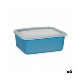 Scatola portaoggetti con coperchio Blu scuro 14,5 x 7 x 19,5 cm (6 Unità)