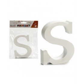 Lettera Pincello S Bianco Legno 2 x 16 x 14,5 cm (24 Unità)