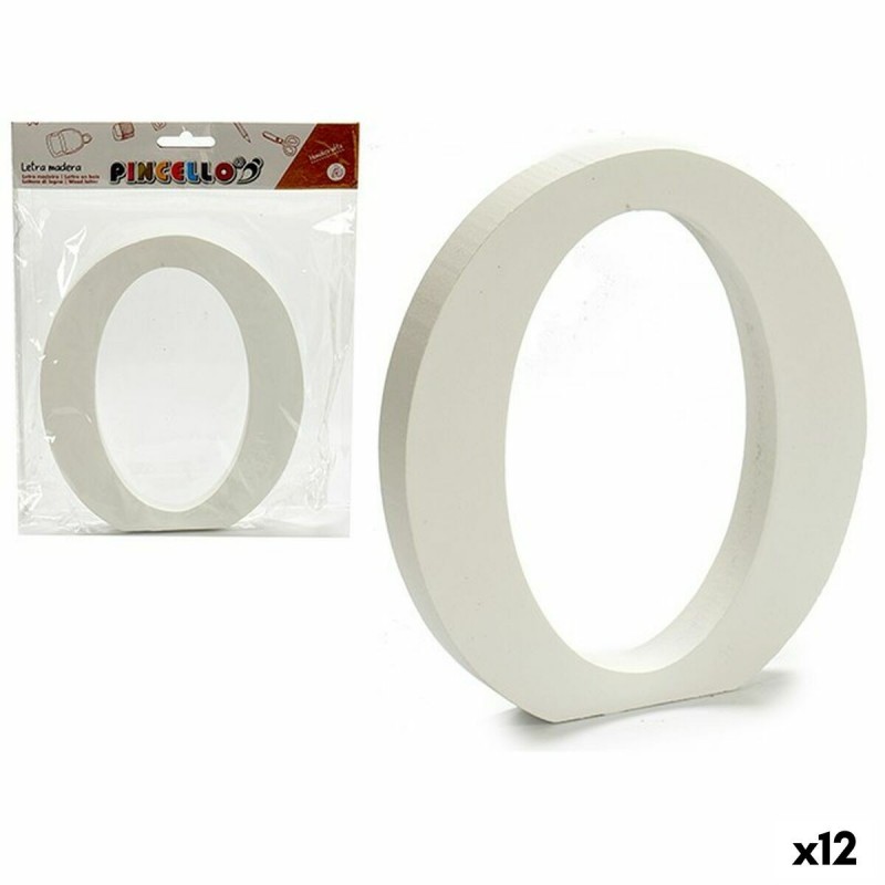 Lettera Pincello O Bianco Legno 1,8 x 21 x 17 cm (12 Unità)
