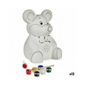 Salvadanaio da Dipingere Pincello BS1802 Ceramica Mouse 14,7 x 20,8 x 16,3 cm (12 Unità)