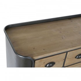 Cassettiera DKD Home Decor Grigio Naturale Metallo Abete Loft 97 x 37 x 79 cm