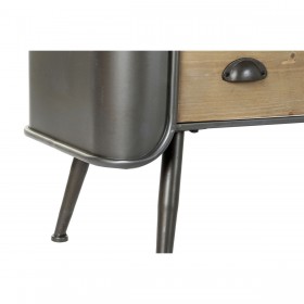 Cassettiera DKD Home Decor Grigio Naturale Metallo Abete Loft 97 x 37 x 79 cm