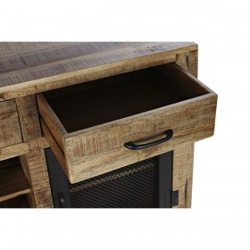 Credenza DKD Home Decor Nero Grigio Metallo Marrone scuro Legno di mango (150 x 43 x 90 cm)