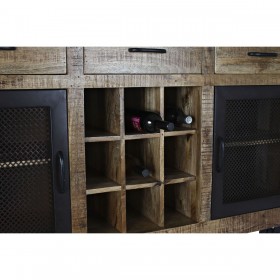 Credenza DKD Home Decor Nero Grigio Metallo Marrone scuro Legno di mango (150 x 43 x 90 cm)