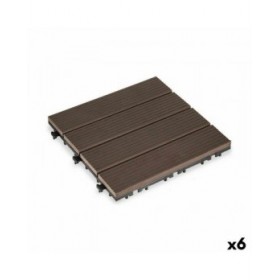 Piastrella ad Incastro Ibergarden SM-AP-ALCF Marrone Polietilene Composite 30 x 2,6 x 30 cm (6 Unità)