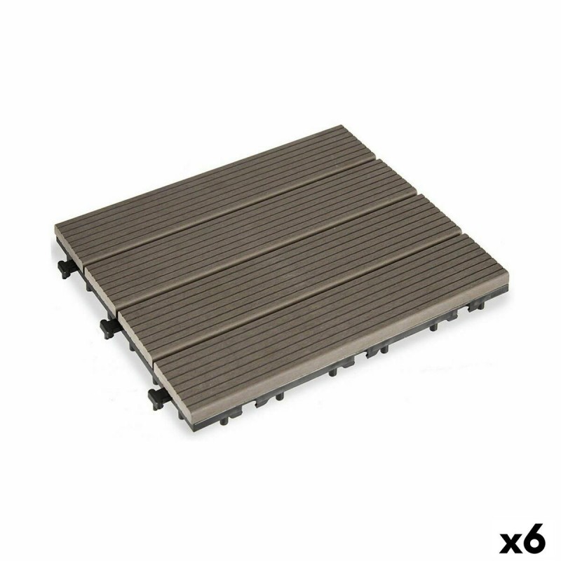 Piastrella ad Incastro Ibergarden SM-4P-ALDH Nero Polietilene Composite 30 x 2,6 x 30 cm (6 Unità)