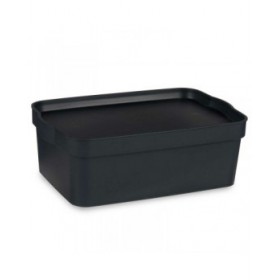 Scatola portaoggetti con coperchio Kipit TP593-1 Antracite Plastica 6 L 21 x 11 x 32 cm (12 Unità)