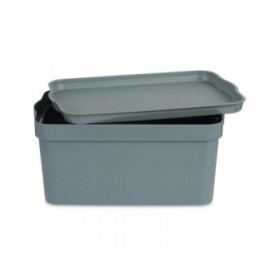 Scatola portaoggetti con coperchio Kipit TP594-2 Grigio Plastica 7,5 L 21 x 14,2 x 32 cm (12 Unità)
