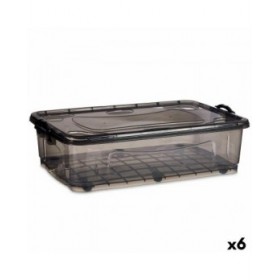 Scatola con Ruote per Organizzare Kipit TP484-2 Antracite Plastica 40 L (6 Unità)
