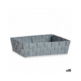 Cestino Multiuso Kipit 79812 Grigio Stoffa 3,8 L 34 x 8,5 x 21 cm (18 Unità)