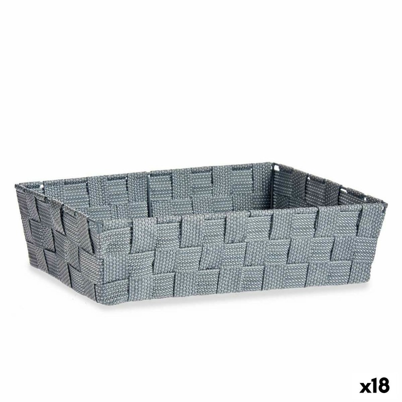 Cestino Multiuso Kipit 79812 Grigio Stoffa 3,8 L 34 x 8,5 x 21 cm (18 Unità)