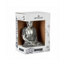 Statua Decorativa Buddha Seduto Argentato 17 x 32,5 x 22 cm (4 Unità)