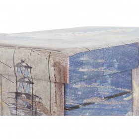 Scatola Multiuso DKD Home Decor 59 x 40 x 40 cm Poliuretano Multicolore Cartone Mediterraneo (2 Unità)