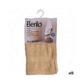 Telo da bagno Berilo 89656 Crema 80 % cotone 20 % Poliestere 30 x 50 cm (12 Unità)