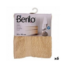 Telo da bagno Berilo 89657 Crema 80 % cotone 20 % Poliestere 50 x 90 cm (6 Unità)