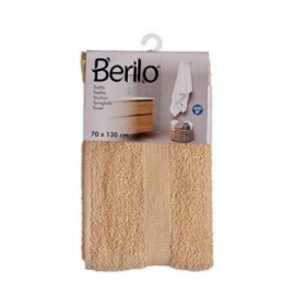 Telo da bagno Berilo 89658 Crema 80 % cotone 20 % Poliestere 70 x 130 cm (3 Unità)