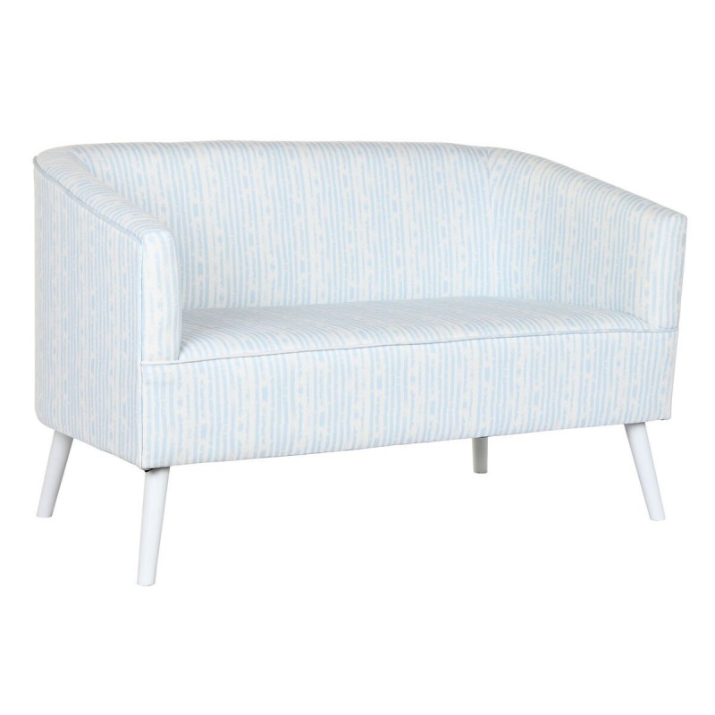 Divano DKD Home Decor Azzurro Bianco Blu cielo Metallo Righe Mediterraneo 130 x 68 x 78 cm