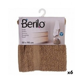 Telo da bagno Berilo 89661 Cammello 80 % cotone 20 % Poliestere 50 x 90 cm (6 Unità)