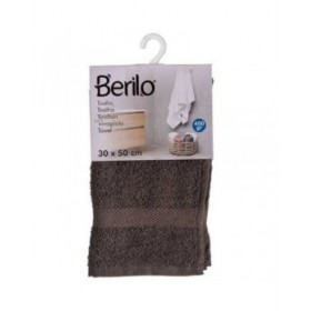 Telo da bagno Berilo 89668 Grigio 80 % cotone 20 % Poliestere 30 x 50 cm (12 Unità)