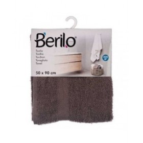 Telo da bagno Berilo 89669 Grigio 80 % cotone 20 % Poliestere 50 x 90 cm 50 x 0,5 x 90 cm (6 Unità)