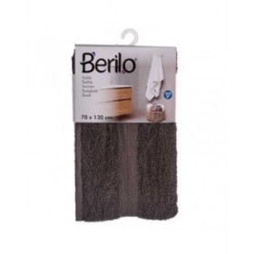 Telo da bagno Berilo 89670 Grigio 80 % cotone 20 % Poliestere 70 x 130 cm (3 Unità)