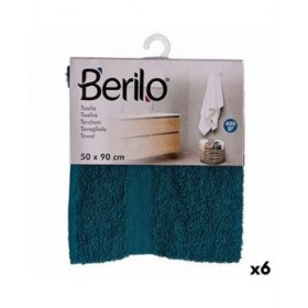 Telo da bagno Berilo 89673 Azzurro 80 % cotone 20 % Poliestere 50 x 90 cm (6 Unità)