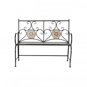 Panca DKD Home Decor Nero Multicolore Mosaico 111 x 54 x 88 cm