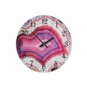 Orologio da Parete Marmo Rosa Cristallo 30 x 4 x 30 cm (4 Unità)