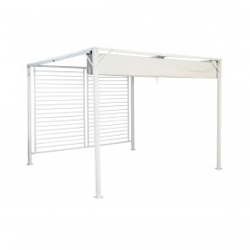 Pergola DKD Home Decor Bianco 296 x 296 x 225 cm Acciaio