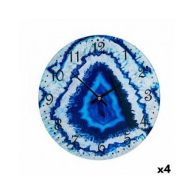 Orologio da Parete Marmo Azzurro Cristallo 30 x 4 x 30 cm (4 Unità)