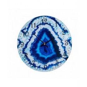 Orologio da Parete Marmo Azzurro Cristallo 30 x 4 x 30 cm (4 Unità)