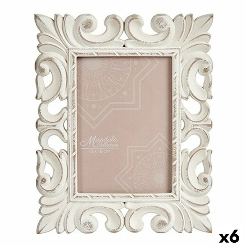 Cornice Portafoto Bianco Legno MDF 21,2 x 13 x 26,5 cm (6 Unità)