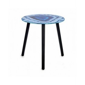 Tavolo aggiuntivo Marmo Azzurro Nero Cristallo 40 x 41,5 x 40 cm (4 Unità)
