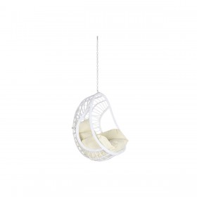 Sedia da giardino sospesa DKD Home Decor 90 x 70 x 110 cm Metallo rattan sintetico Bianco