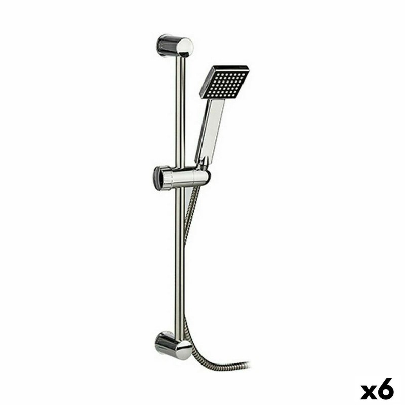 Un doccino con tubo per dirigere il getto Berilo 9721159BC Argentato Acciaio Plastica Quadrato 18 x 8 x 72,5 cm 3 Pezzi (6 Unità