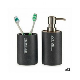 Dispenser di Sapone Berilo 77933 Grigio Resina 350 ml 7,3 x 16,5 x 8 cm (12 Unità)