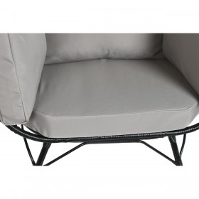 Poltrona da giardino DKD Home Decor Nero Grigio Metallo rattan sintetico 99 x 71 x 147 cm