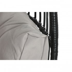 Poltrona da giardino DKD Home Decor Nero Grigio Metallo rattan sintetico 99 x 71 x 147 cm