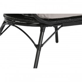 Poltrona da giardino DKD Home Decor Nero Grigio Metallo rattan sintetico 99 x 71 x 147 cm