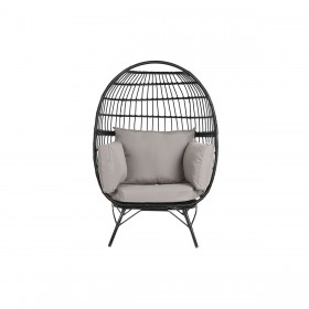 Poltrona da giardino DKD Home Decor Nero Grigio Metallo rattan sintetico 99 x 71 x 147 cm
