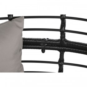 Poltrona da giardino DKD Home Decor 90 x 65 x 151 cm Nero Grigio Metallo rattan sintetico