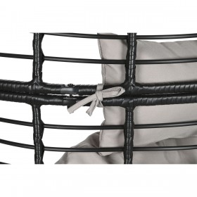 Poltrona da giardino DKD Home Decor 90 x 65 x 151 cm Nero Grigio Metallo rattan sintetico