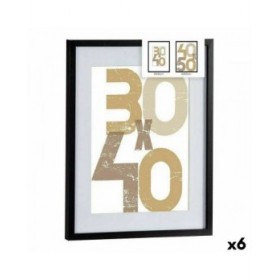 Portafoto da Parete Nero Plastica Legno MDF 42,5 x 2,5 x 52,5 cm (6 Unità)