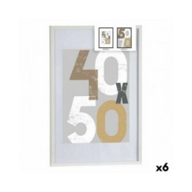Cornice Portafoto 52,5 x 2,5 x 72,5 cm Bianco Plastica Legno MDF (6 Unità)